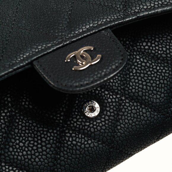 Chanel 13S Noir Caviar Classic Quilted Flap Portefeuille Wallet - Picture 8 of 15